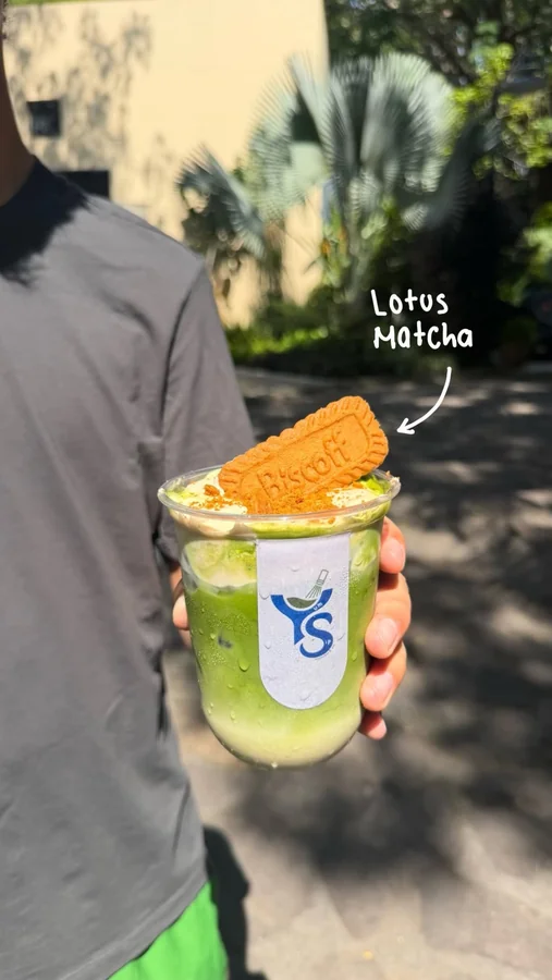 Matcha Lotus con galleta Biscoff